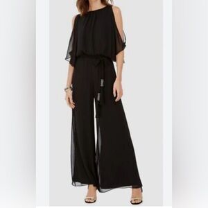 NEW MSK Black Chiffon Jumpsuit size XL